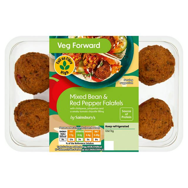 Sainsbury's Mixed Bean & Red Pepper Falafels 160g