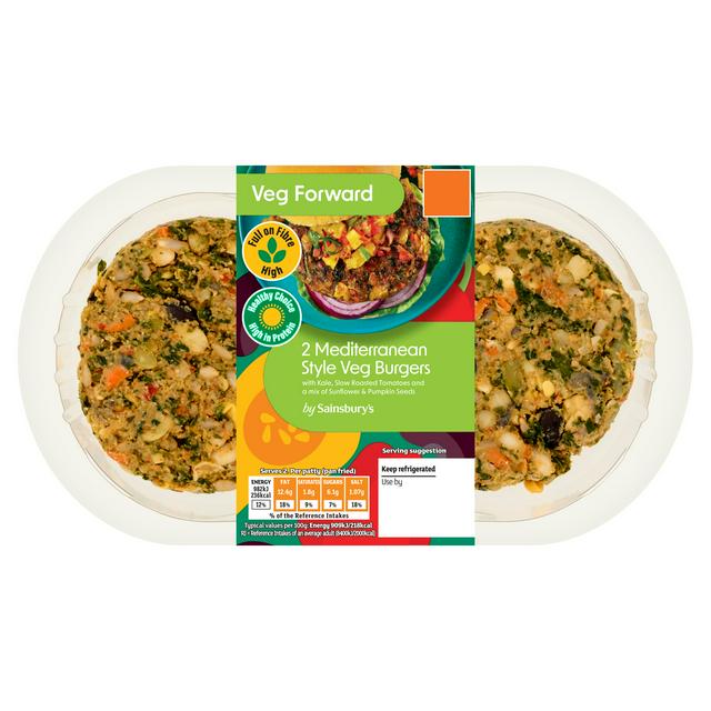 Sainsbury's 2 Mediterranean Style Veg Burgers 227g