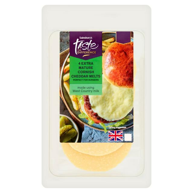 Sainsbury's 4 x Extra Mature Cornish Cheddar Cheese Melts, Taste the Difference 140g