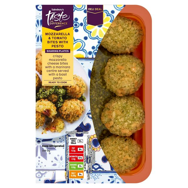 Sainsbury's 250g Mozzarella & Tomato Bites with Pesto, Taste the Difference
