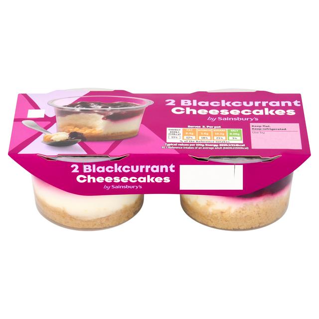 Sainsbury's Blackcurrant Cheesecakes 200g (2 x 100g)