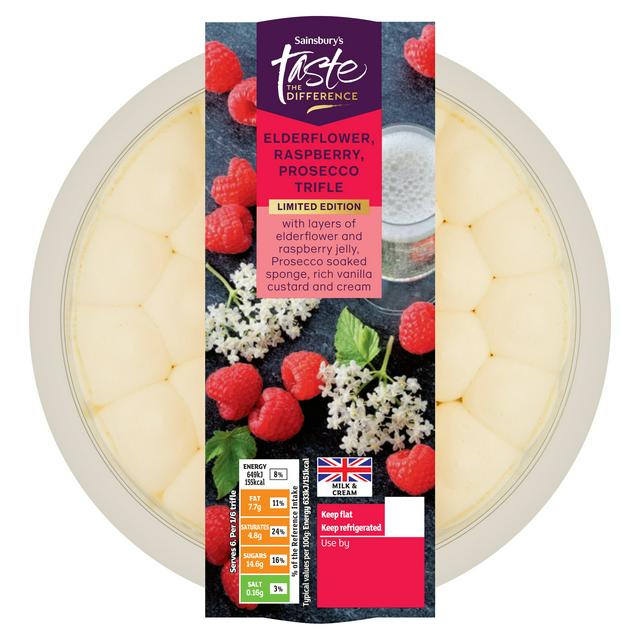 Sainsbury's 615g Elderflower, Raspberry & Prosecco Trifle, Taste the Difference, Limited Edition