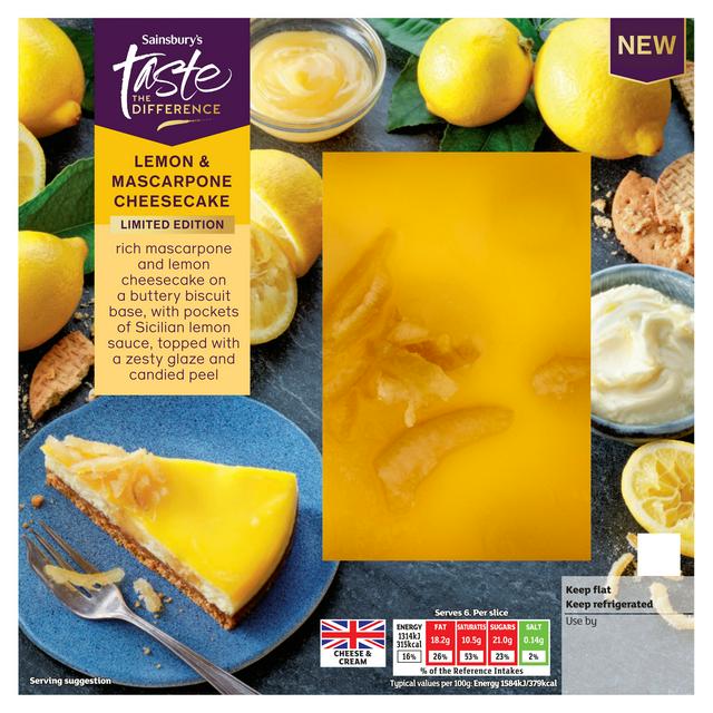 Sainsbury's 500g Lemon & Mascarpone Cheesecake, Taste the Difference, Limited Edition