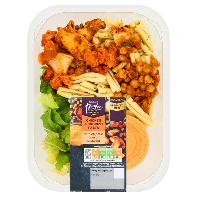 Sainsbury's Taste the Difference Chicken & Chorizo Pasta with Chipotle Caesar dressing 240g