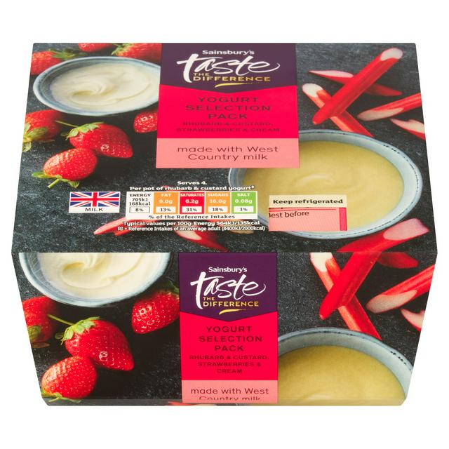 Sainsbury's 4 x 125g Selection Pack Yogurt, Taste the Difference