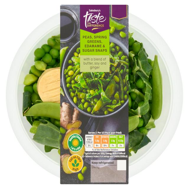 Sainsbury's 225g Peas, Spring Greens, Edamame & Sugar Snaps, Taste the Difference