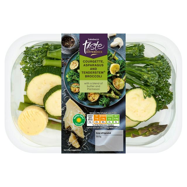 Sainsbury's Taste the Difference Courgette, Asparagus and Tenderstem Broccoli 200g