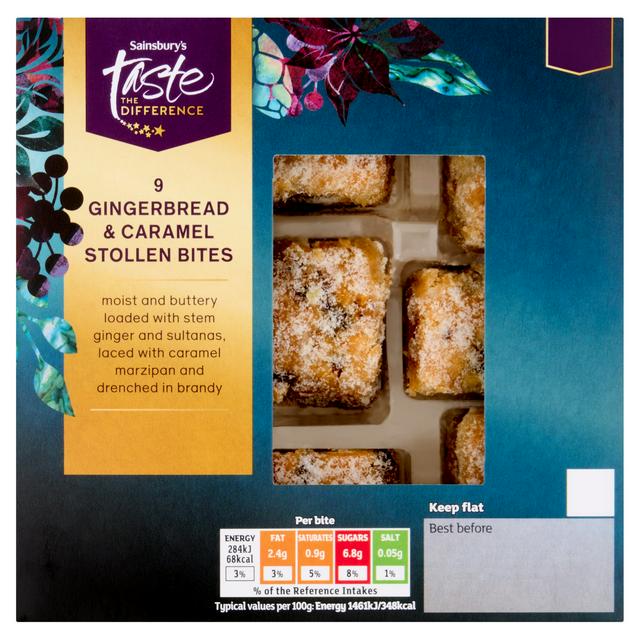 Sainsbury's 9 x Gingerbread & Caramel Stollen Bites, Taste the Difference 175g