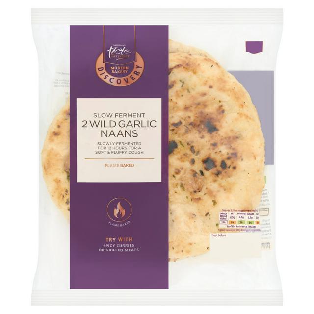 Sainsbury's Discovery 2 x Slow Ferment Wild Garlic Naan, Taste the Difference