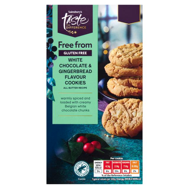 Sainsbury's Free From 150g White Chocolate & Gingerbread Cookies Biscuit