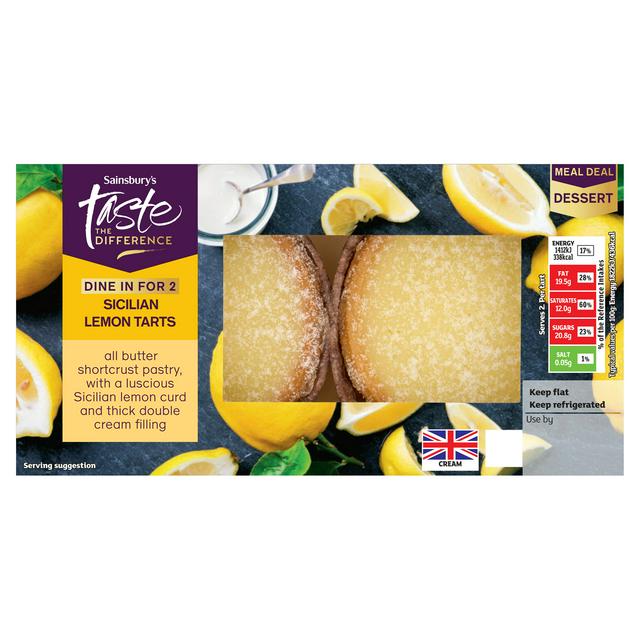 Sainsbury's 2 x Sicilian Lemon Tarts, Taste the Difference 155g