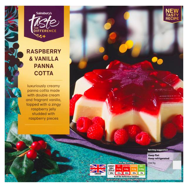 Sainsbury's 560g Raspberry & Vanilla Panna Cotta Dessert, Taste the Difference
