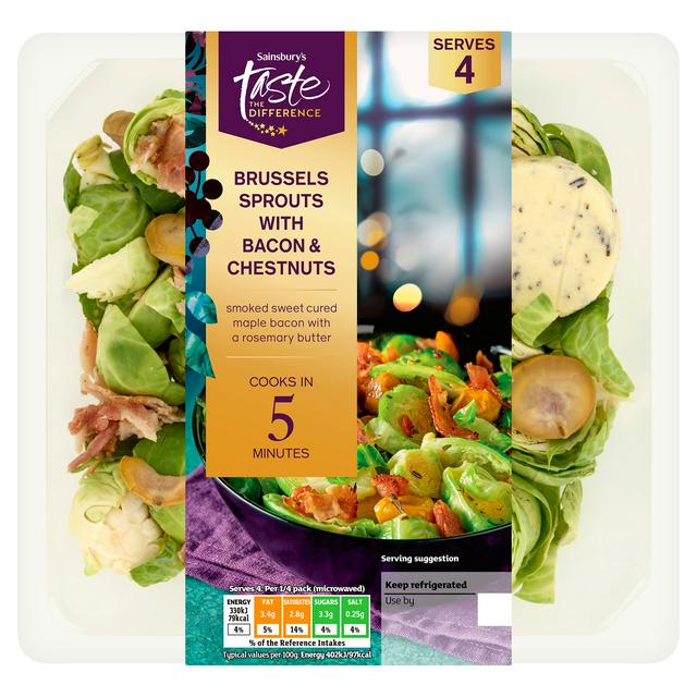 Sainsbury's 350g Brussels Sprouts & Bacon, Taste the Difference