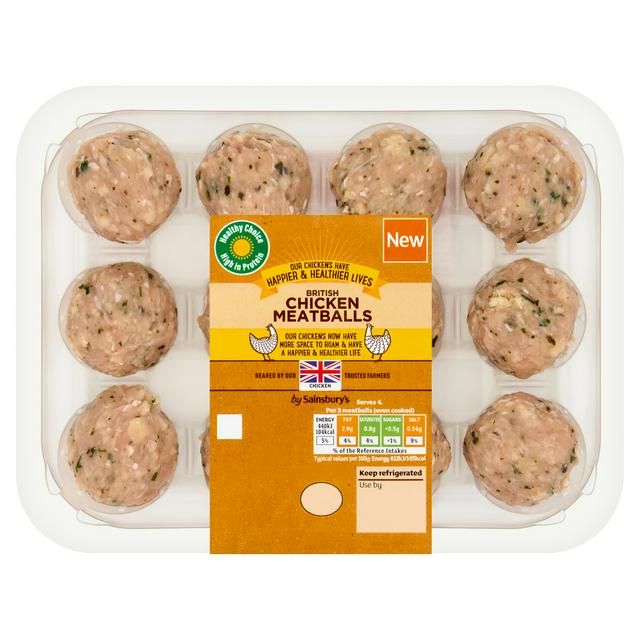 Sainsbury's 12 x British Chicken Meatballs 350g