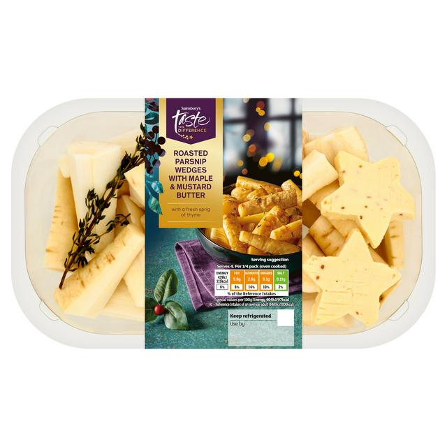 Sainsbury's 600g Roasted Parsnip Wedges with Maple & Mustard Butter, Taste the Difference