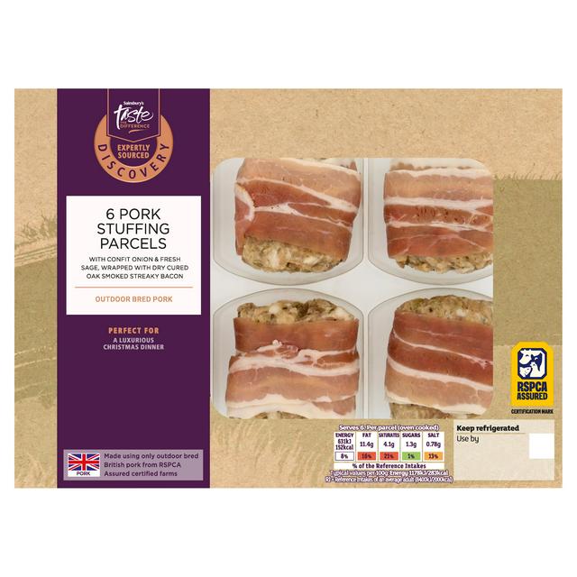 Sainsbury's Discovery 6 x Pork Stuffing Parcels, Taste the Difference 354g