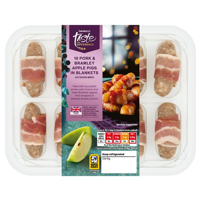Sainsbury's 10 x Pork & Bramley Apple Pigs in Blankets, Taste the Difference 210g