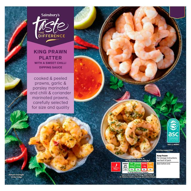 Sainsbury's 430g King Prawn Platter with Sweet Chilli Dipping Sauce, Taste the Difference