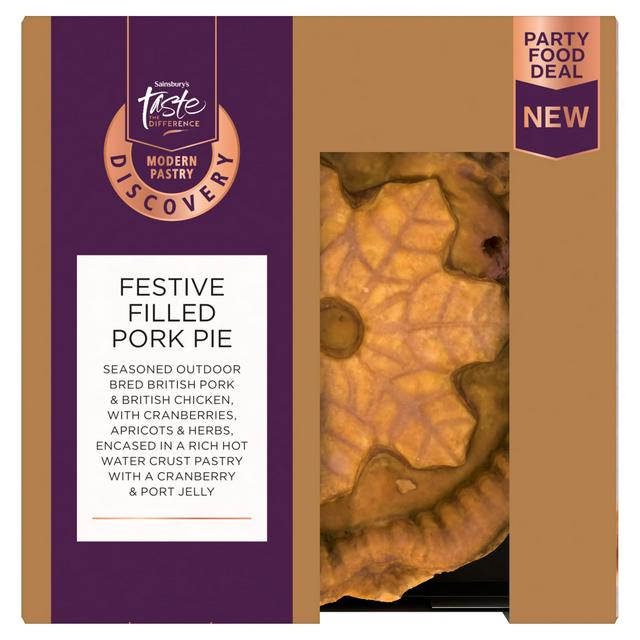 Sainsbury's Discovery 440g Festive Filled Pork Pie, Taste the Difference