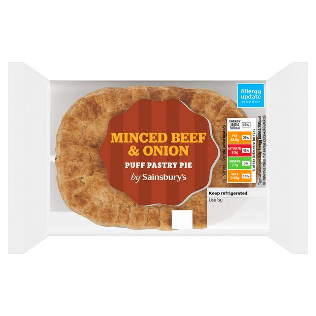 Sainsbury's 150g Minced Beef & Onion Puff Pastry Pie