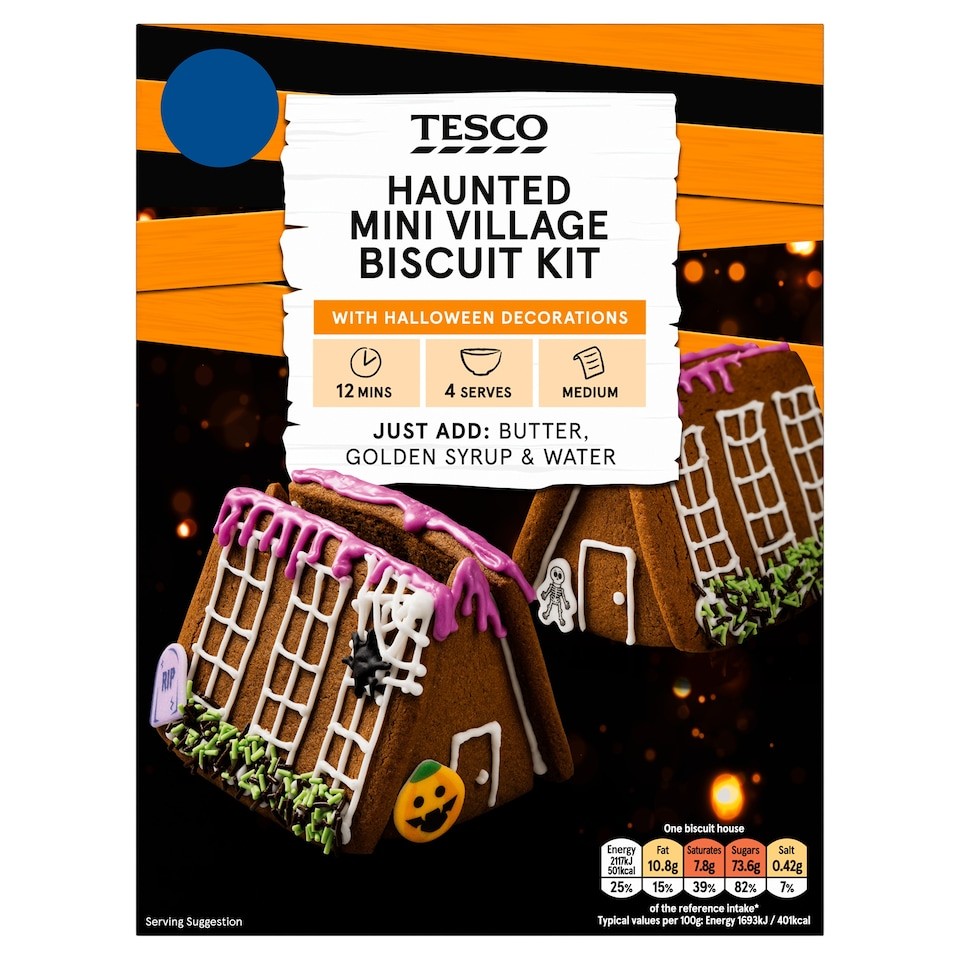 Tesco Haunted Mini Village Biscuit Kit 387g