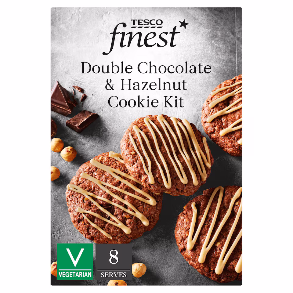 Tesco Finest Double Chocolate & Hazelnut Cookie Kit 305g