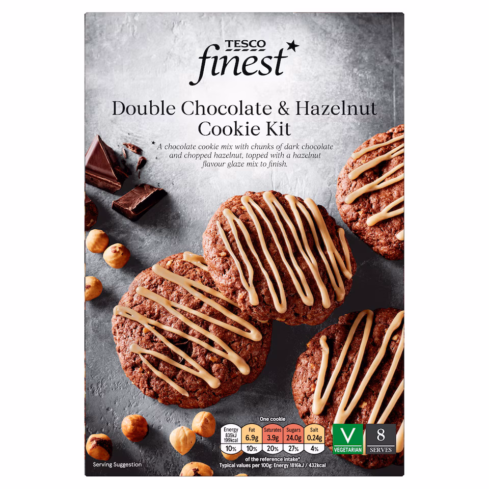 Tesco Finest Double Chocolate & Hazelnut Cookies 305g