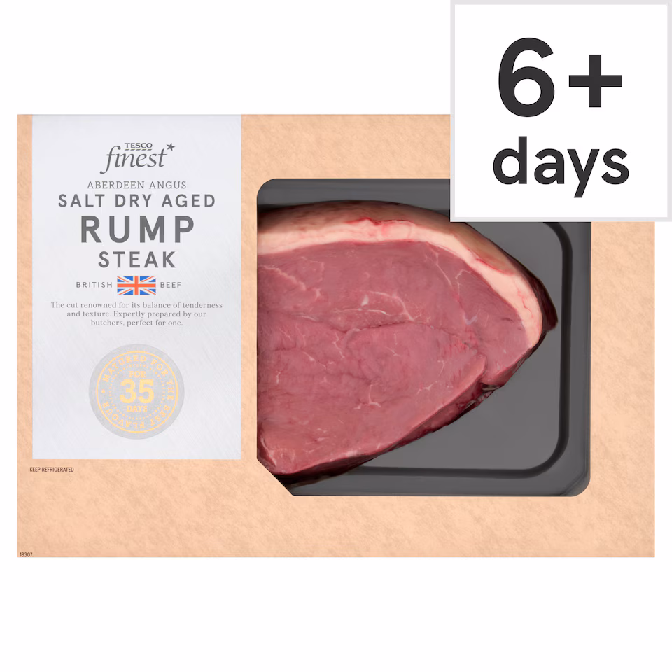 Tesco Finest AA Salt Dry Aged Beef Rump Steak 350g