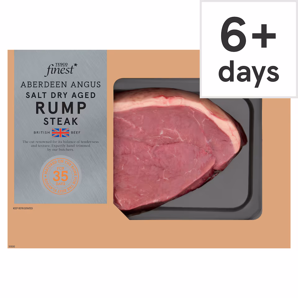Tesco Finest AA Salt Dry Aged Beef Rump Steak 350g