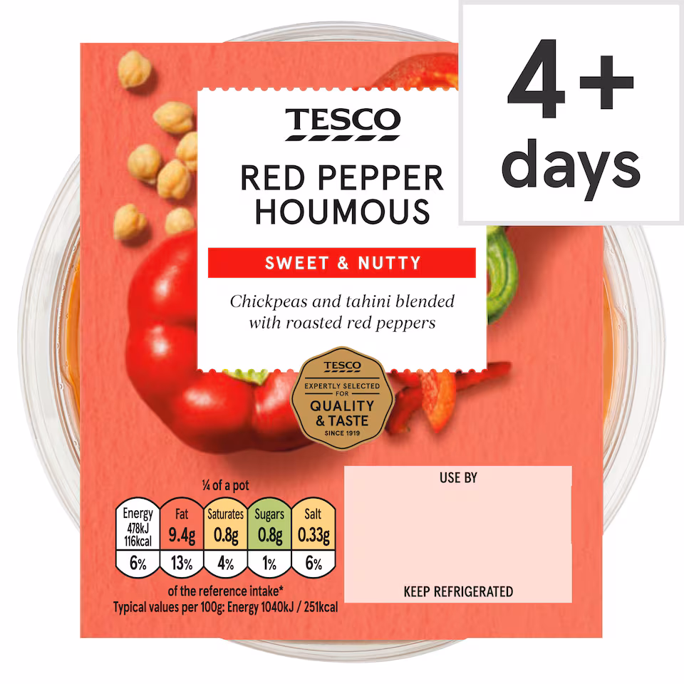 Tesco Red Pepper Houmous 182g
