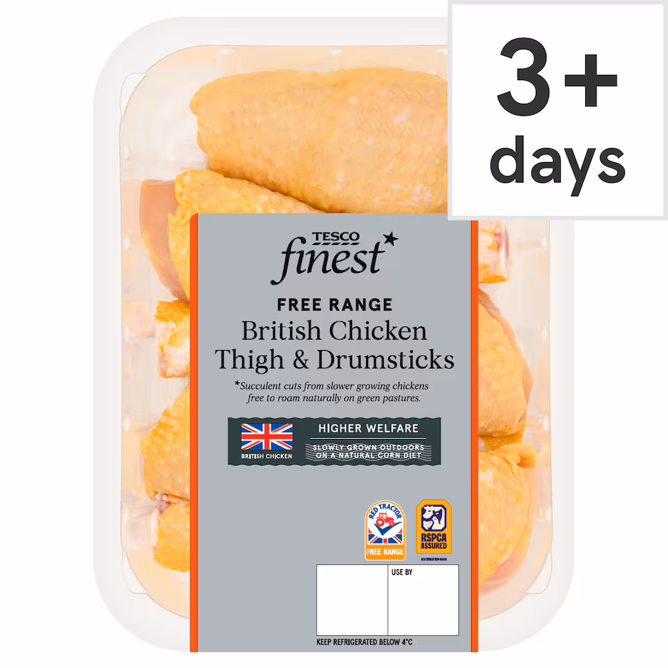 Tesco Finest Free Range British Chicken Thighs & Drumsticks 600g