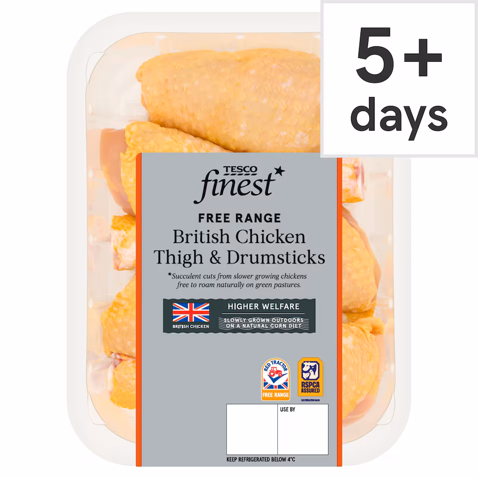 Tesco Finest Free Range British Chicken Thighs & Drumsticks 600g