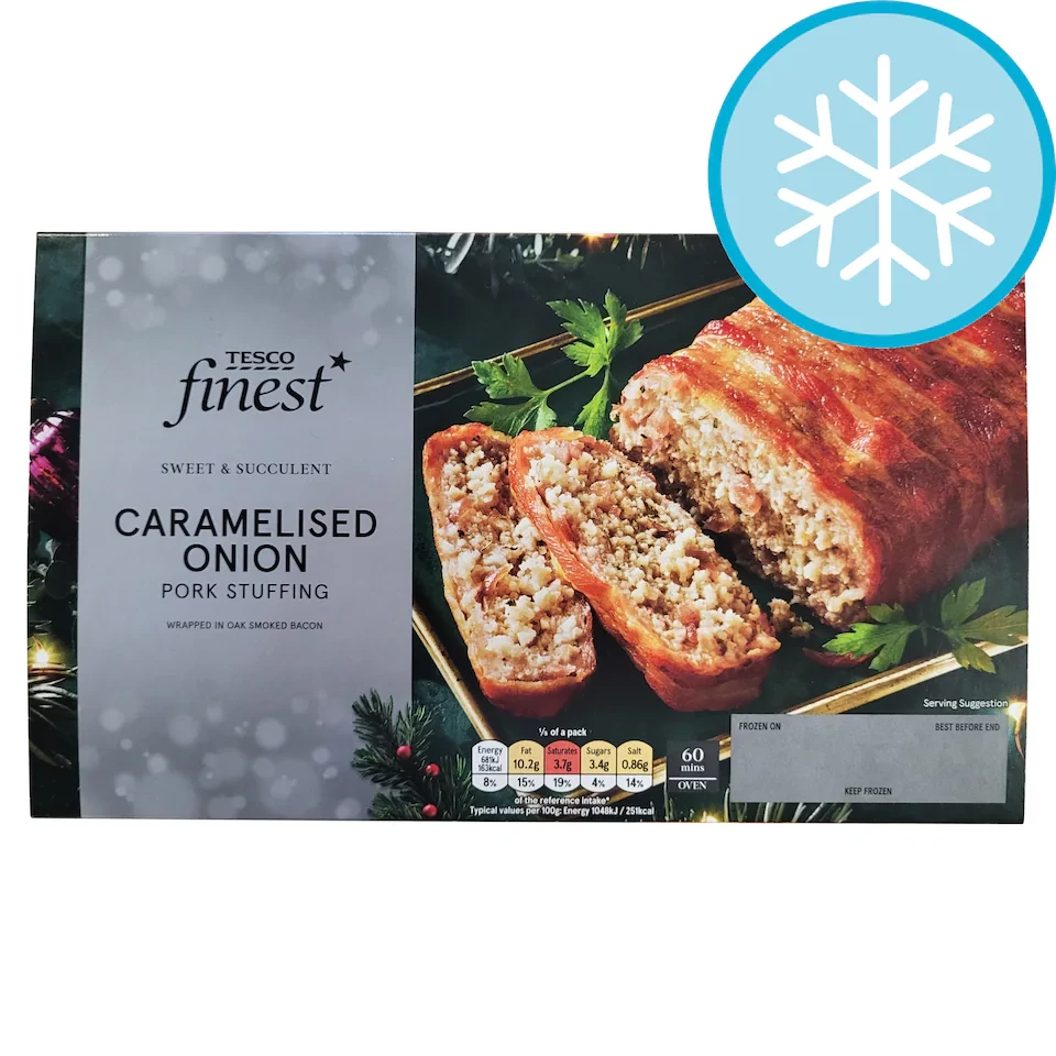 Tesco Finest Caramelised Onion Pork Stuffing Wrapped in Bacon 360g
