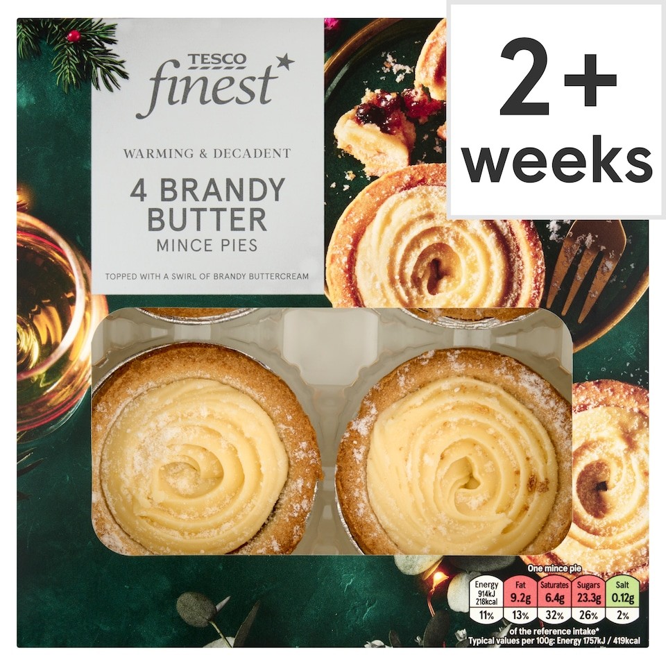 Tesco Finest 4 Brandy Buttercream Mince Pies
