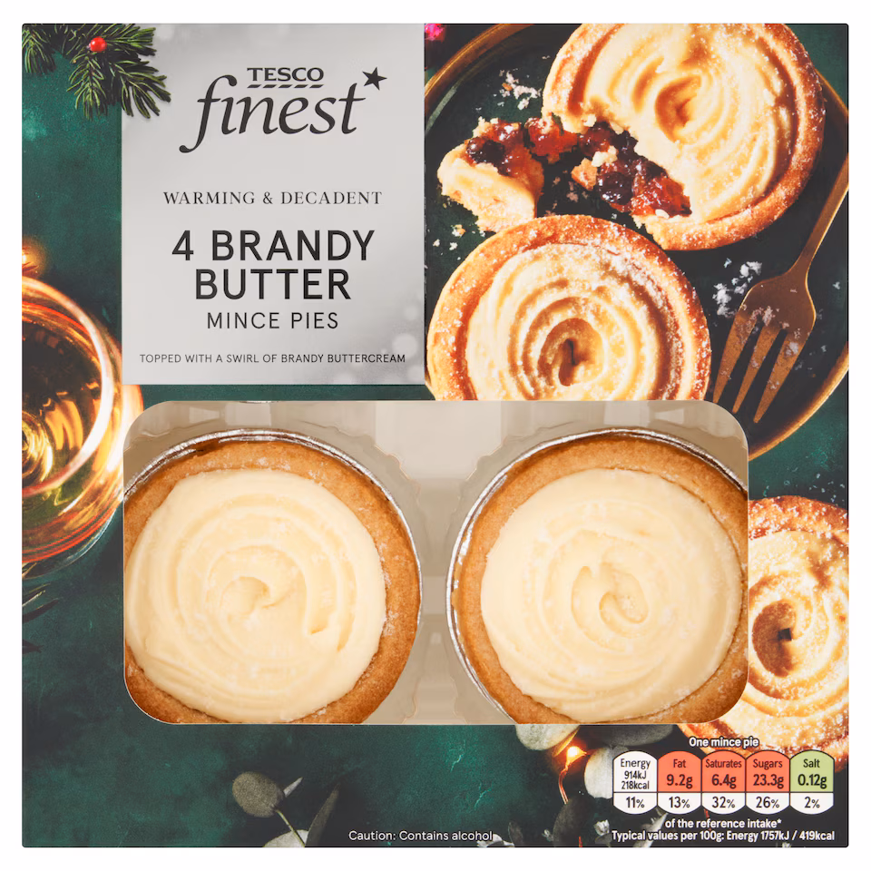 Tesco Finest 4 Brandy Buttercream Mince Pies
