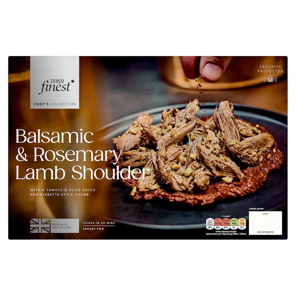 Tesco Finest Chef’s Collection Balsamic & Rosemary Lamb Shoulder with an Olive & Tomato Sauce and Ciabatta Crumb 865g