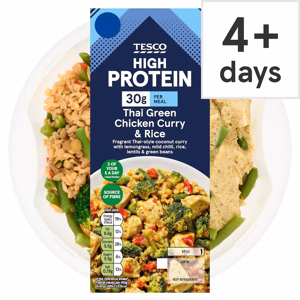 Tesco High Protein Thai Green Chicken Curry & Rice 400g
