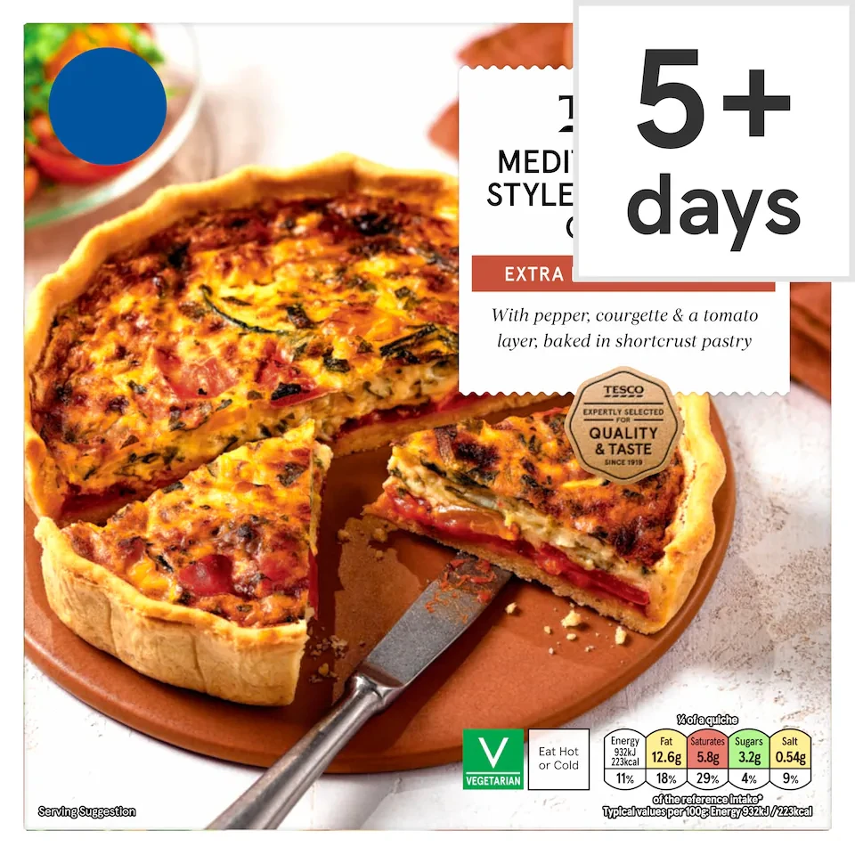 Tesco Mediterranean Style Vegetable Quiche 400g