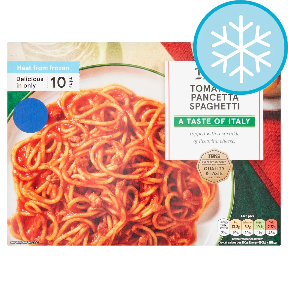 Tesco Tomato & Pancetta Spaghetti 400g