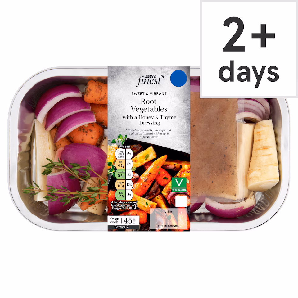 Tesco Finest Roasting Root Vegetables With Honey & Thyme Dressing 400g