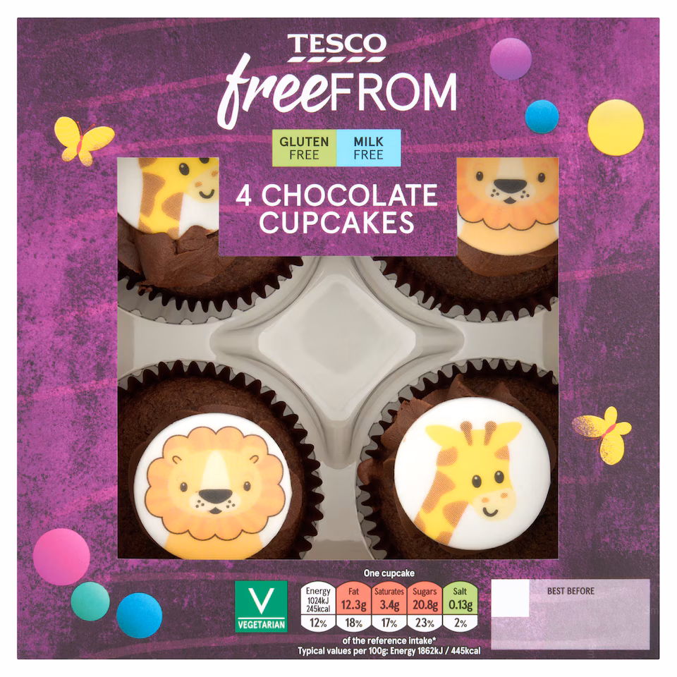 Tesco Free From Chocolate Cupcakes 4 Pack