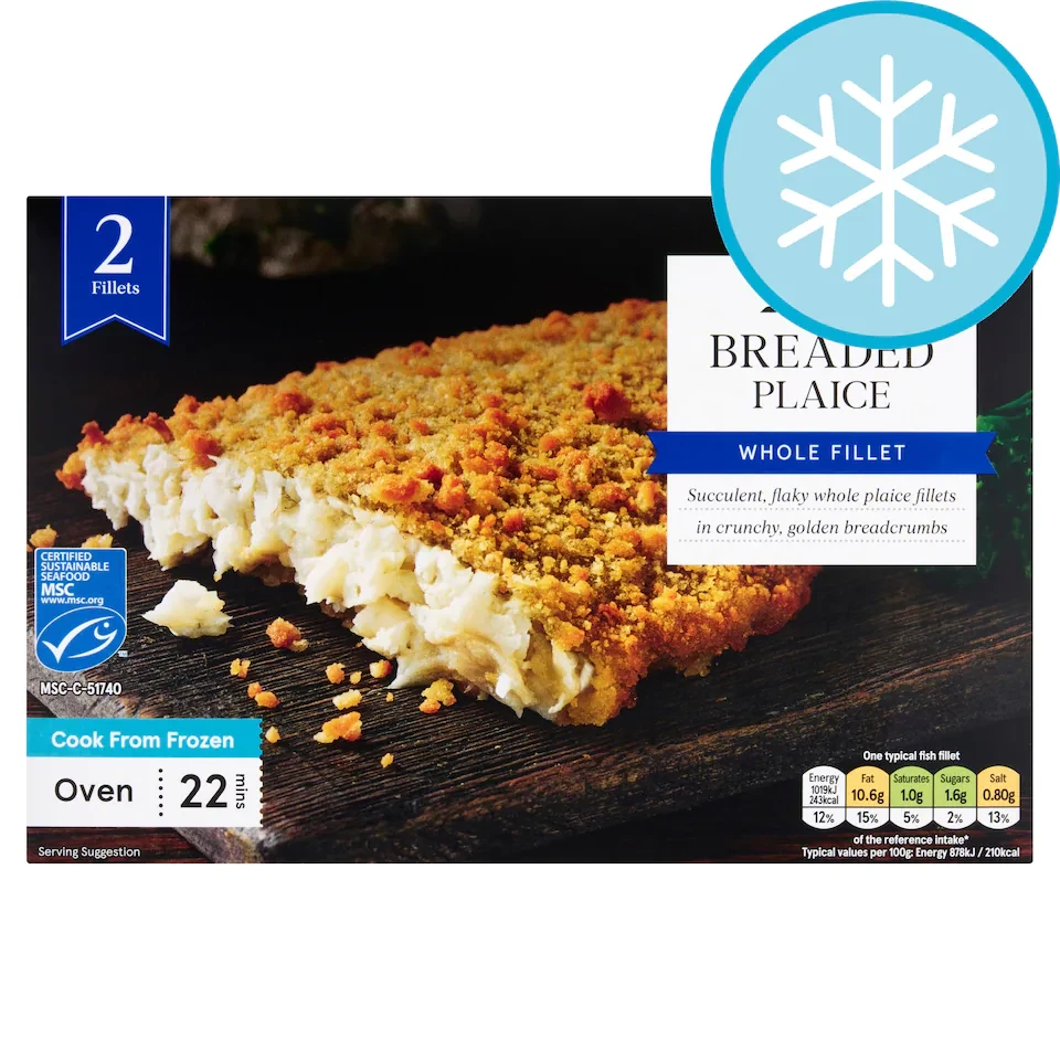 Tesco 2 Breaded Plaice Fillets 250g