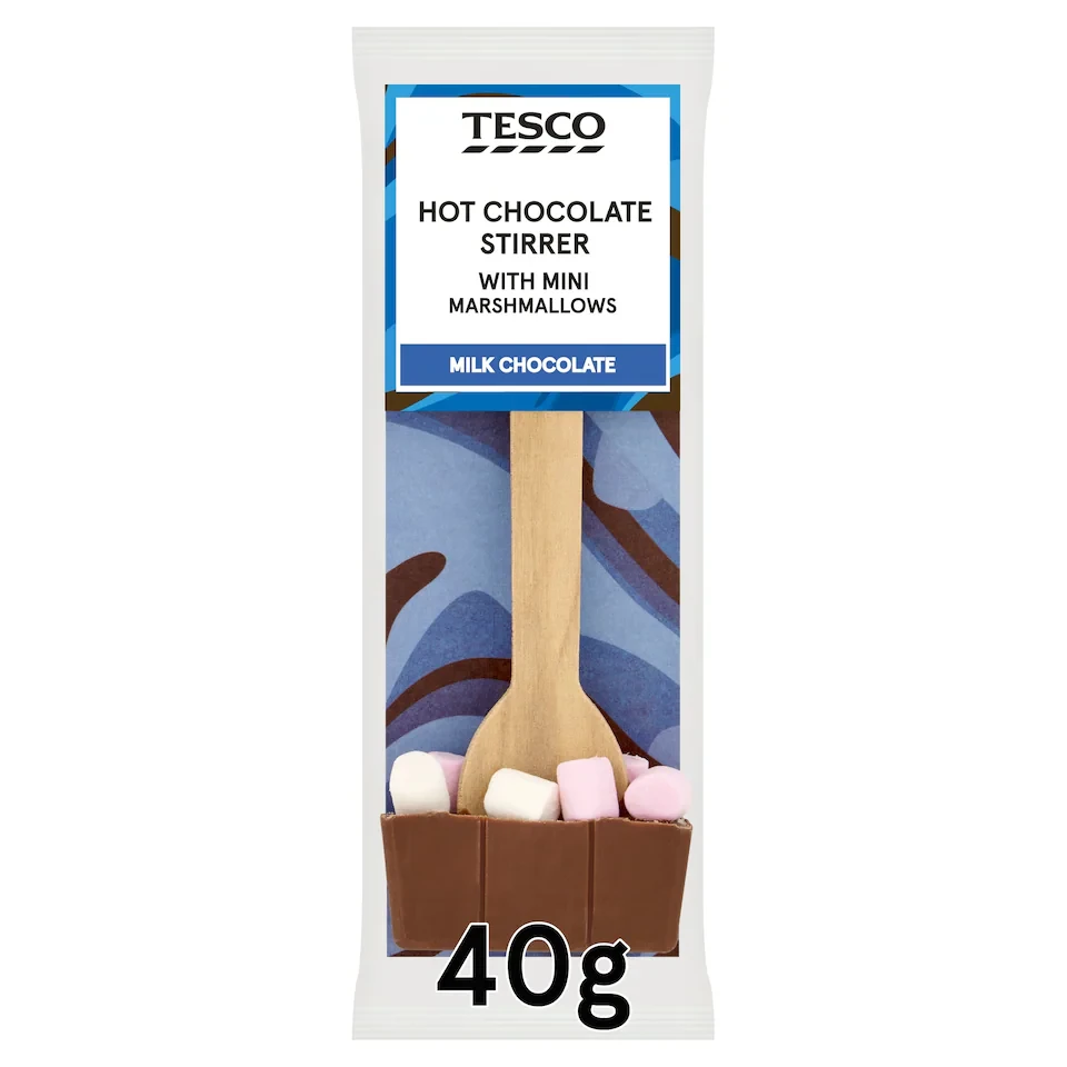 Tesco Hot Chocolate Stirrer with Mini Marshmallows 40g