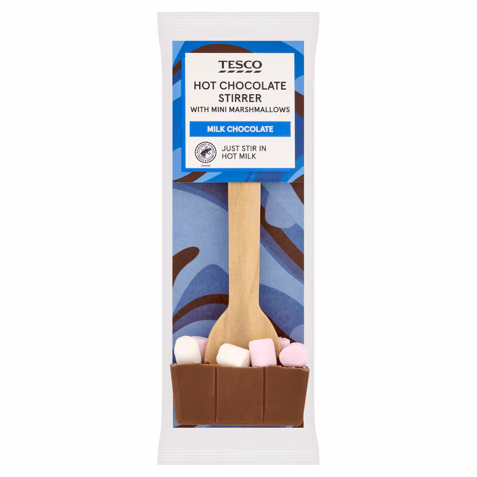 Tesco Hot Chocolate Stirrer with Mini Marshmallows 40g
