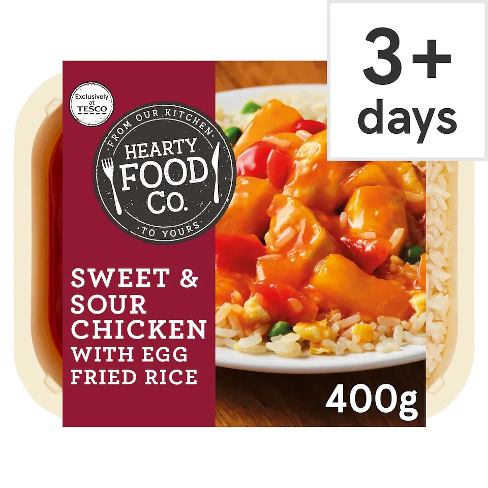 Hearty Food Company Sweet & Sour Chicken with Egg Fried Rice 400G