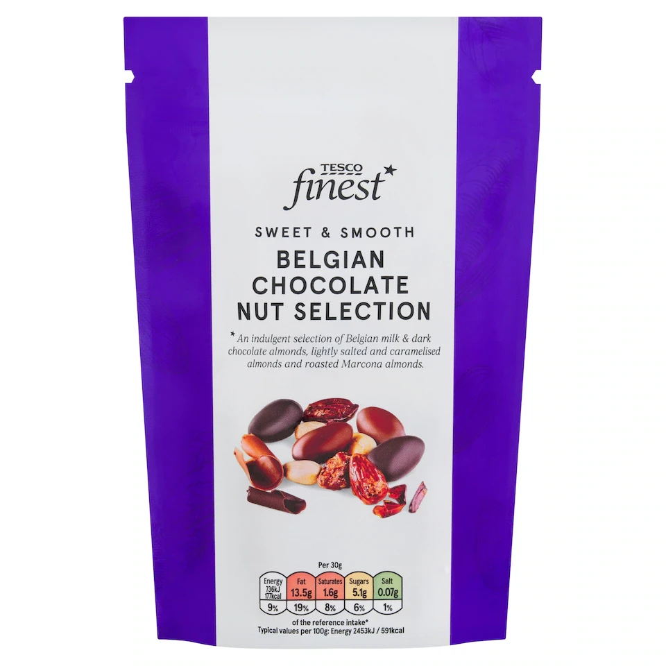 Tesco Finest Belgian Chocolate Nut Selection 165g