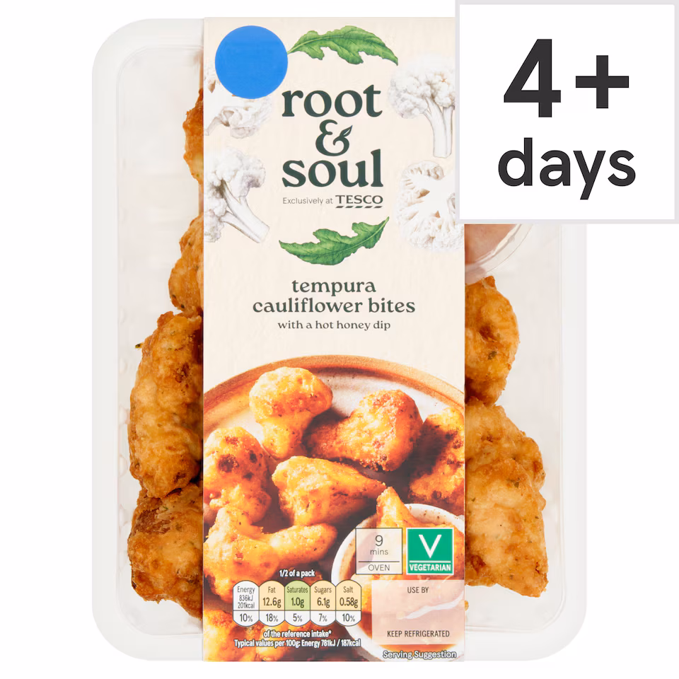 Root and Soul Tempura Cauliflower Bites with a Hot Honey Dip 230g