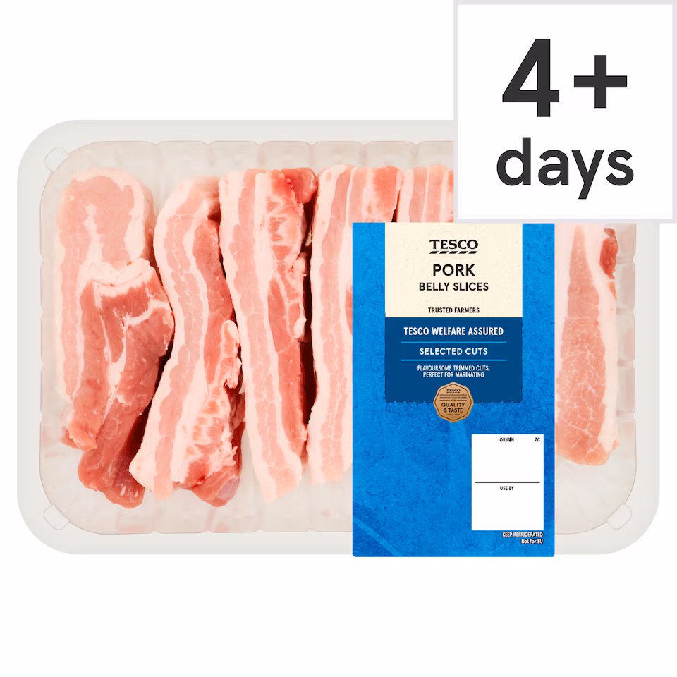 Tesco Pork Belly Slices 800g