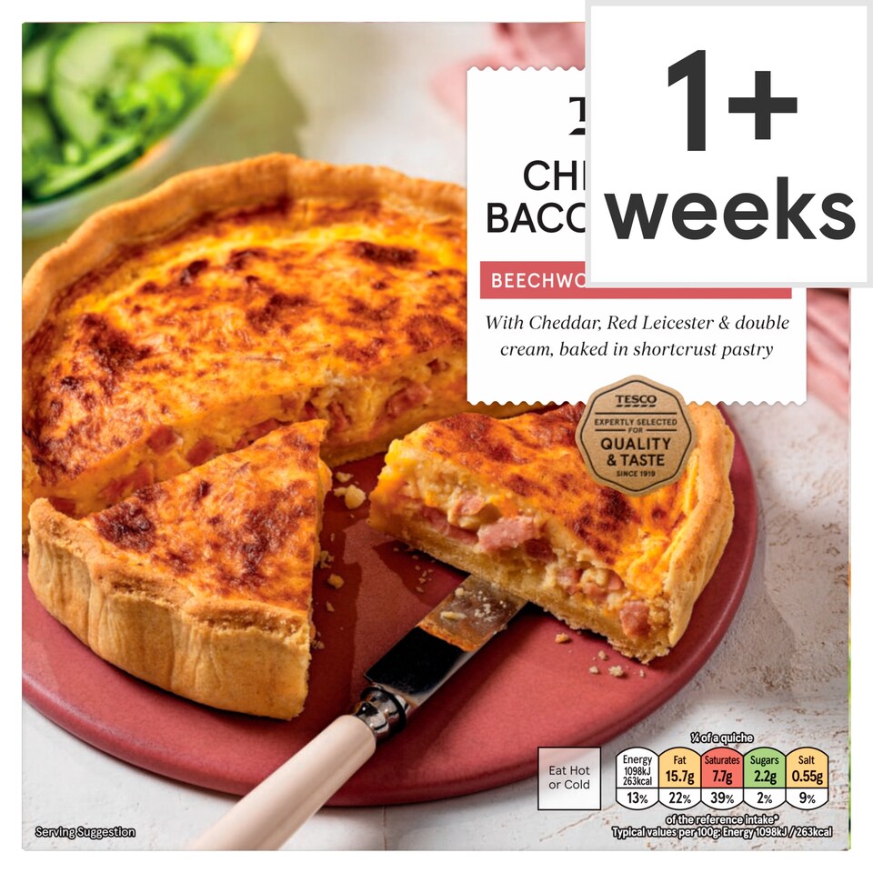 Tesco Cheese & Bacon Quiche 400g