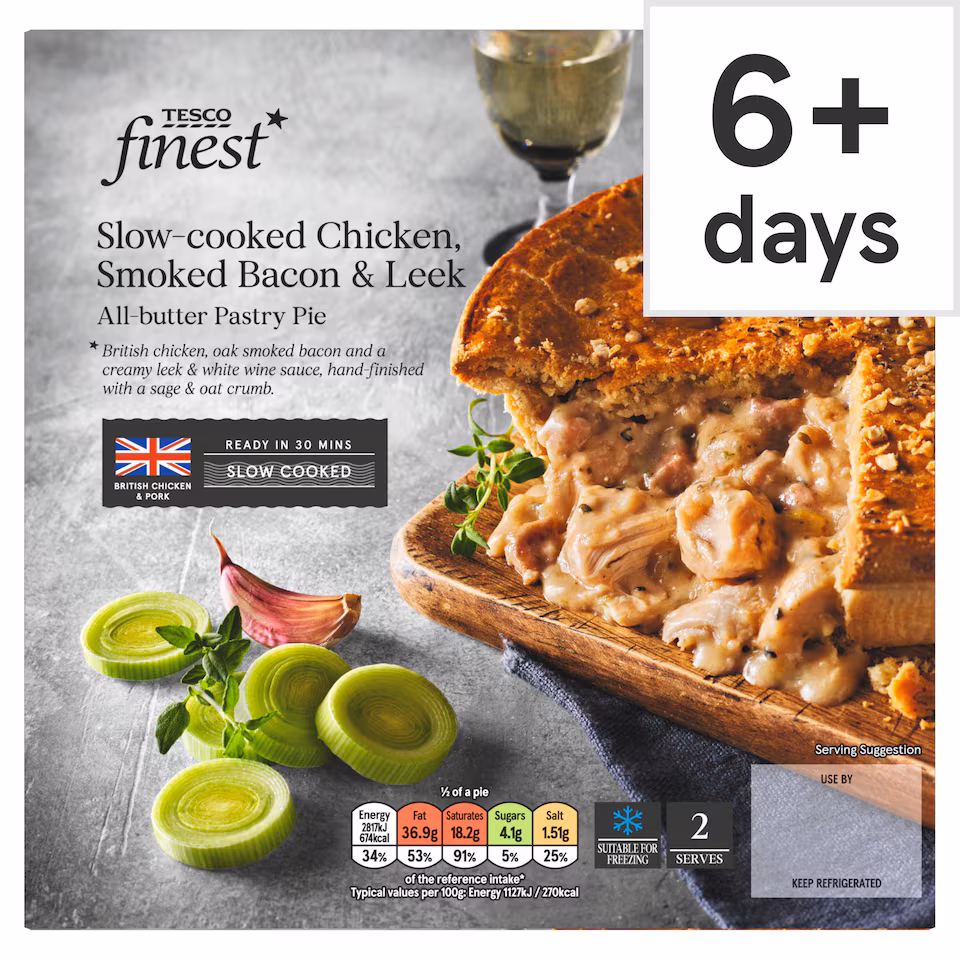 Tesco Finest Chicken, Bacon & Leek Pie 500g